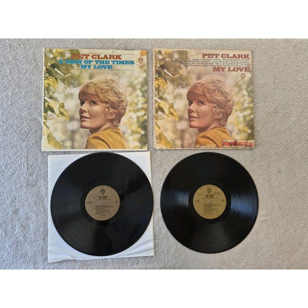 Lot of two vintage 1966 Petula Clark My Love LPs on Warner Bros. Records